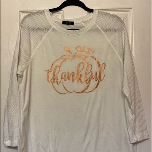 Womens size medium white Thankful shirt